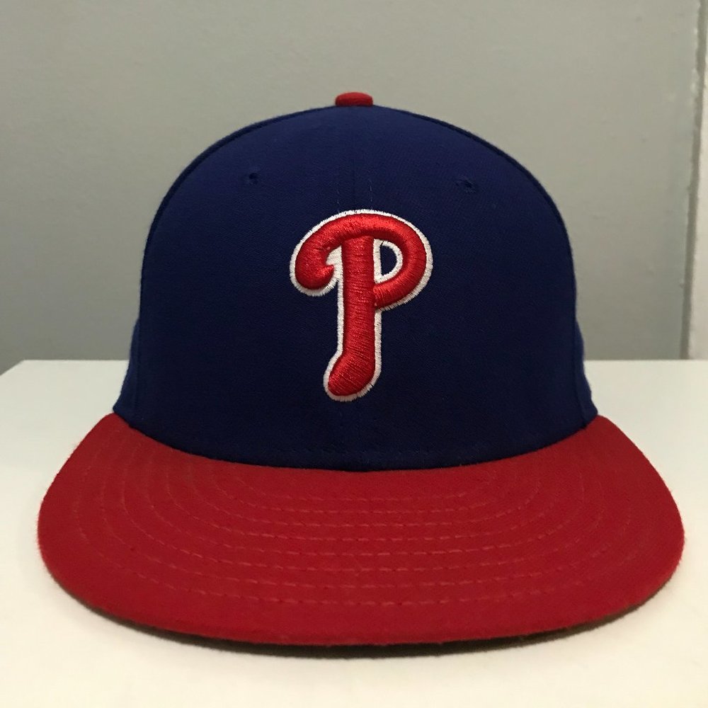 Vintage New Era Philadelphia Phillies Alternate Blue On-Field Cap Hat Size 7 1/4